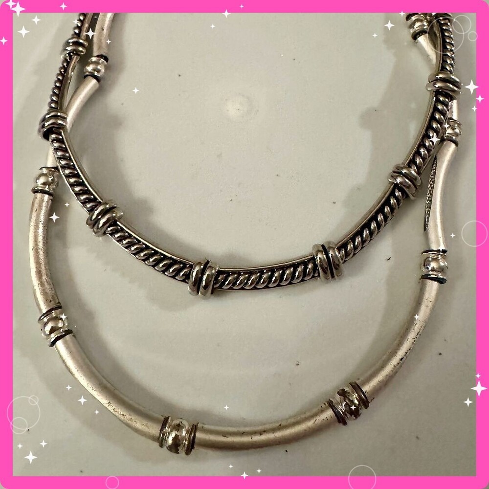 ⚜️ Vintage Lot | 90s Silver Bangles Rope Tube | Resell Wear 🩷